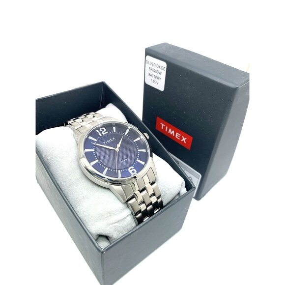 Timex Men's Watch TW2T59800 Quartz Blue Dial Silver Tone Stainless Steel 40mm - Picture 3 of 14